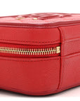 Caviar Quilted Small CC Filigree Vanity Case Red