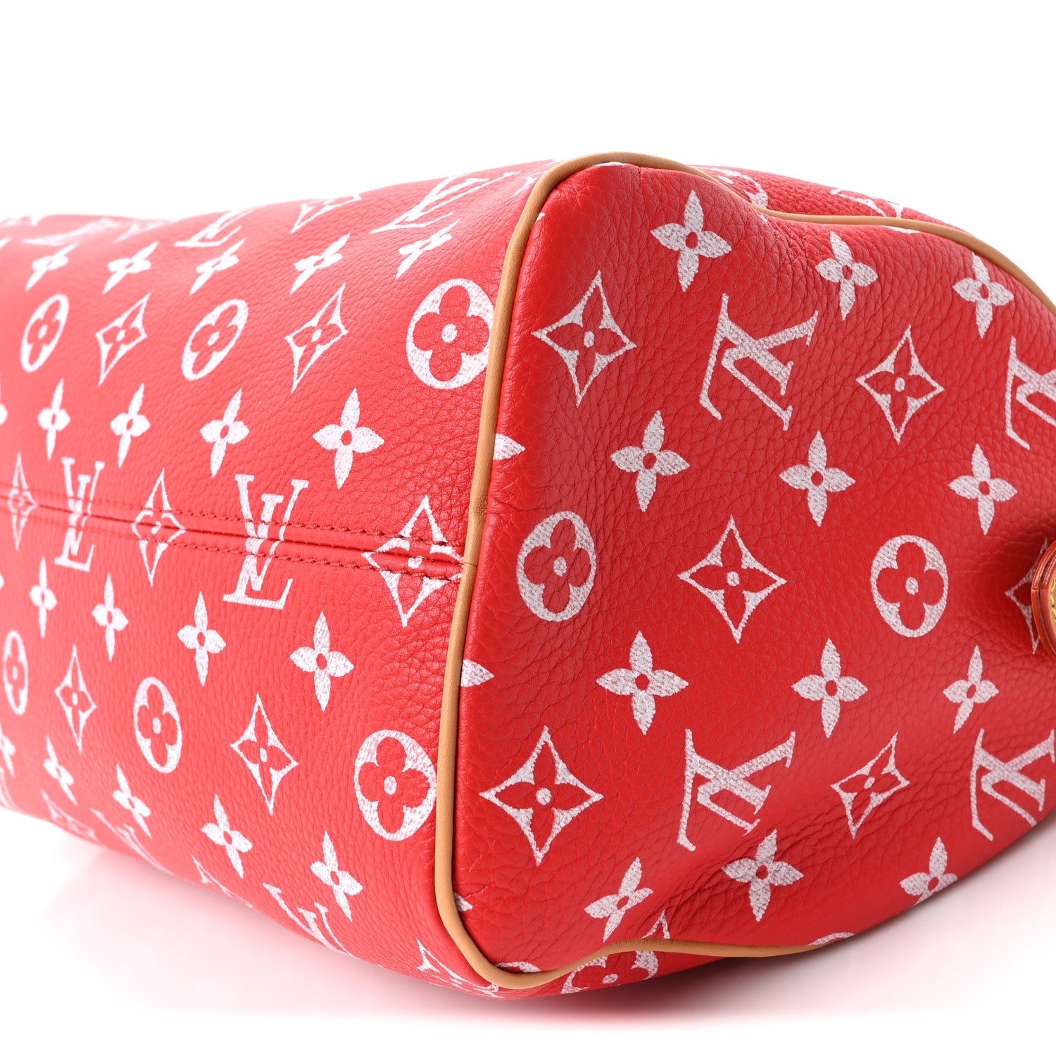Soft Calfskin Monogram Speedy P9 Bandouliere 25 Red