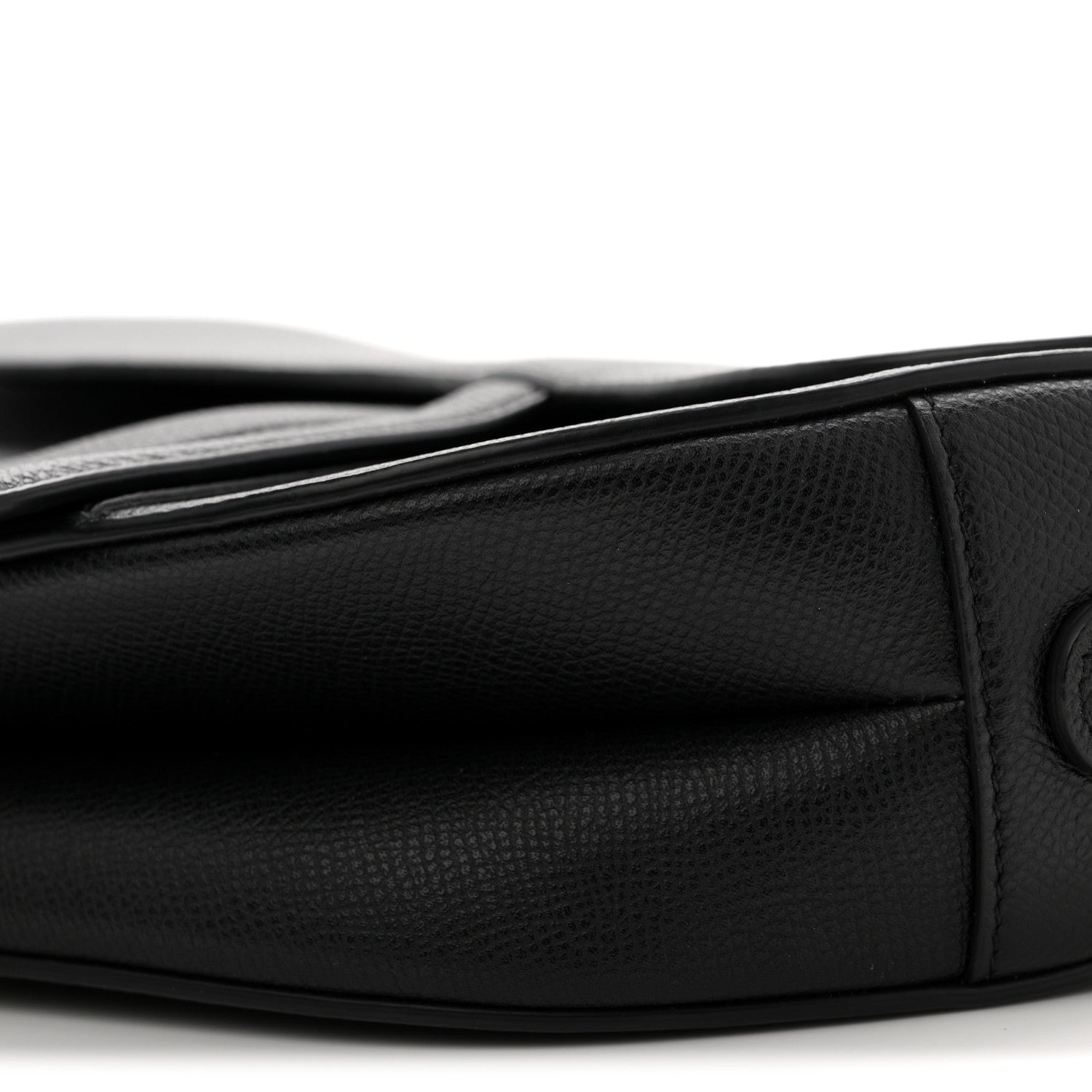 Grained Calfskin Saddle Bag Black