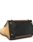 Satin Calfskin Suede Mini Tri-Color Luggage Olive