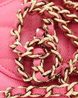 Caviar Quilted Wallet on Chain WOC Pink