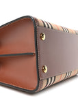 Calfskin Vintage Check Mini Two Handle Title Bag Archive Beige
