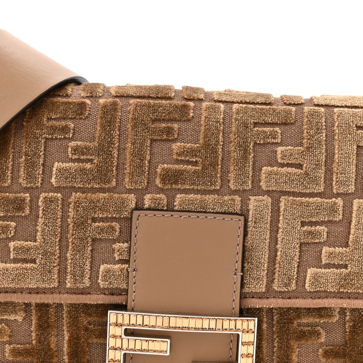 Velvet Jacquard FF Crystal Baguette Cappuccino