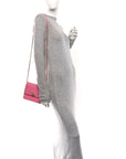 Lambskin Quilted Boy Square Wallet on Chain WOC Pink
