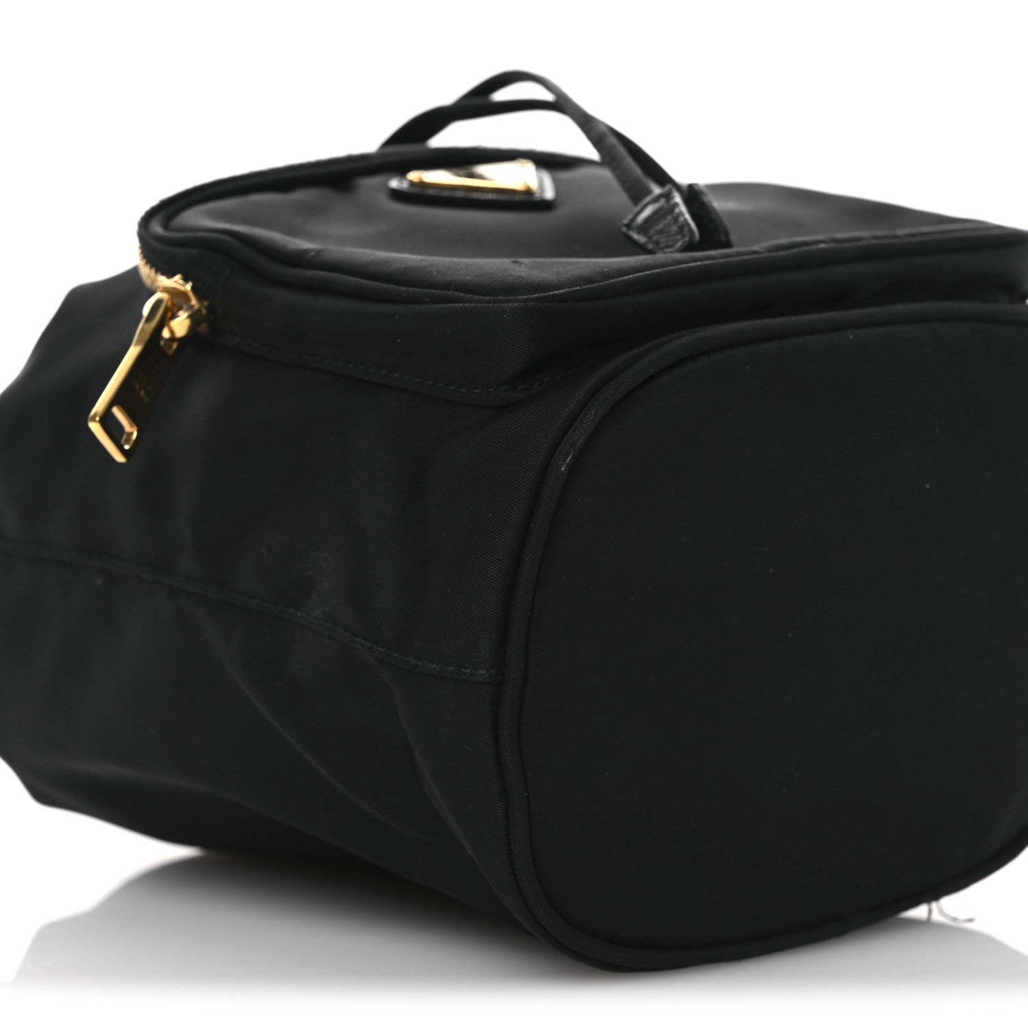 Saffiano Tessuto Nylon Mini Bucket Crossbody Bag Black