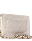 Caviar Quilted Wallet On Chain WOC White
