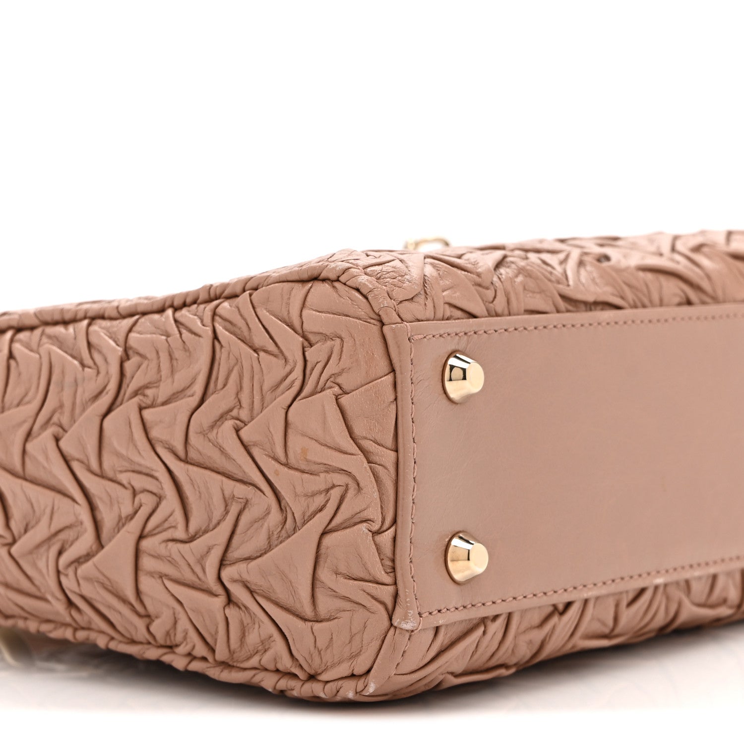 Lambskin Gathered Mini Lady D1OR Fard