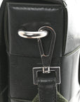 Calfskin Maxi Intreccio Cassette With Strap Bag Dark Green