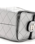 Metallic Caviar Quilted Mini CHNL 25 Handbag Anthracite