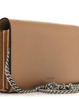 Dollar Calfskin Crystal Mini Dionysus Chain Wallet Natural Tan Black Diamond