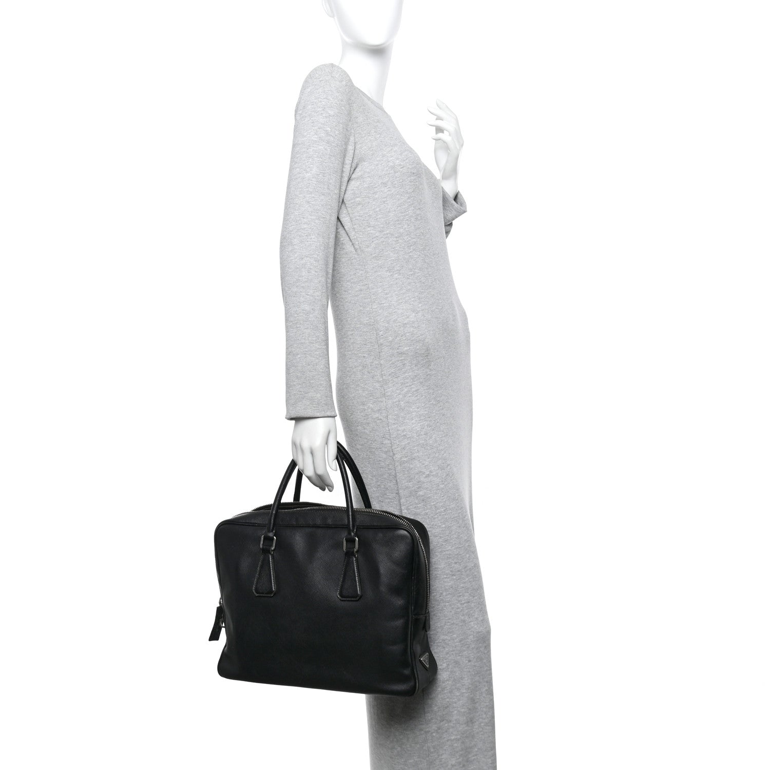 Saffiano Travel Briefcase Black