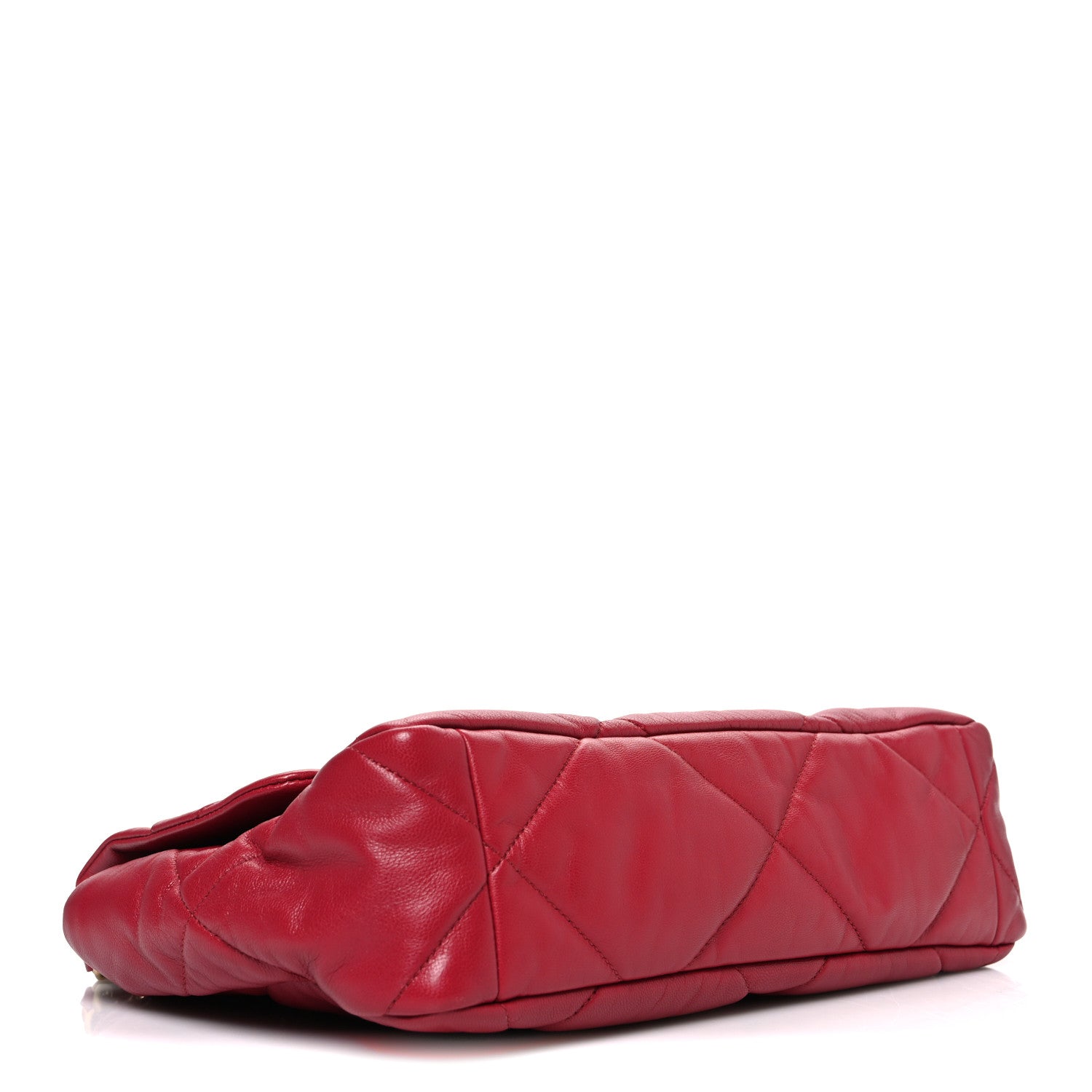 Lambskin Quilted Large CHNL 19 Flap Red