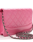 Aged Calfskin Quilted Gabrielle Wallet On Chain WOC Pink