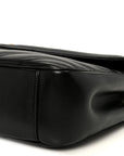 Lambskin Chevron Quilted Large Loulou Black