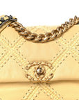 Calfskin Crochet Medium CHNL 19 Flap Yellow