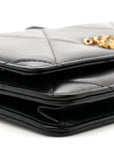 Lambskin Quilted CHNL 19 Wallet On Chain WOC Black