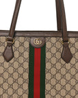 GG Supreme Monogram Medium Ophidia Shopping Tote Brown