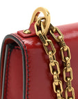 Calfskin J'AD1OR Chain Flap Bag Red