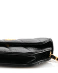 Lambskin Quilted Pearl Crush Flap With Chain Black