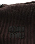 Corduroy Pouch Bag Ebony Baltic Blue
