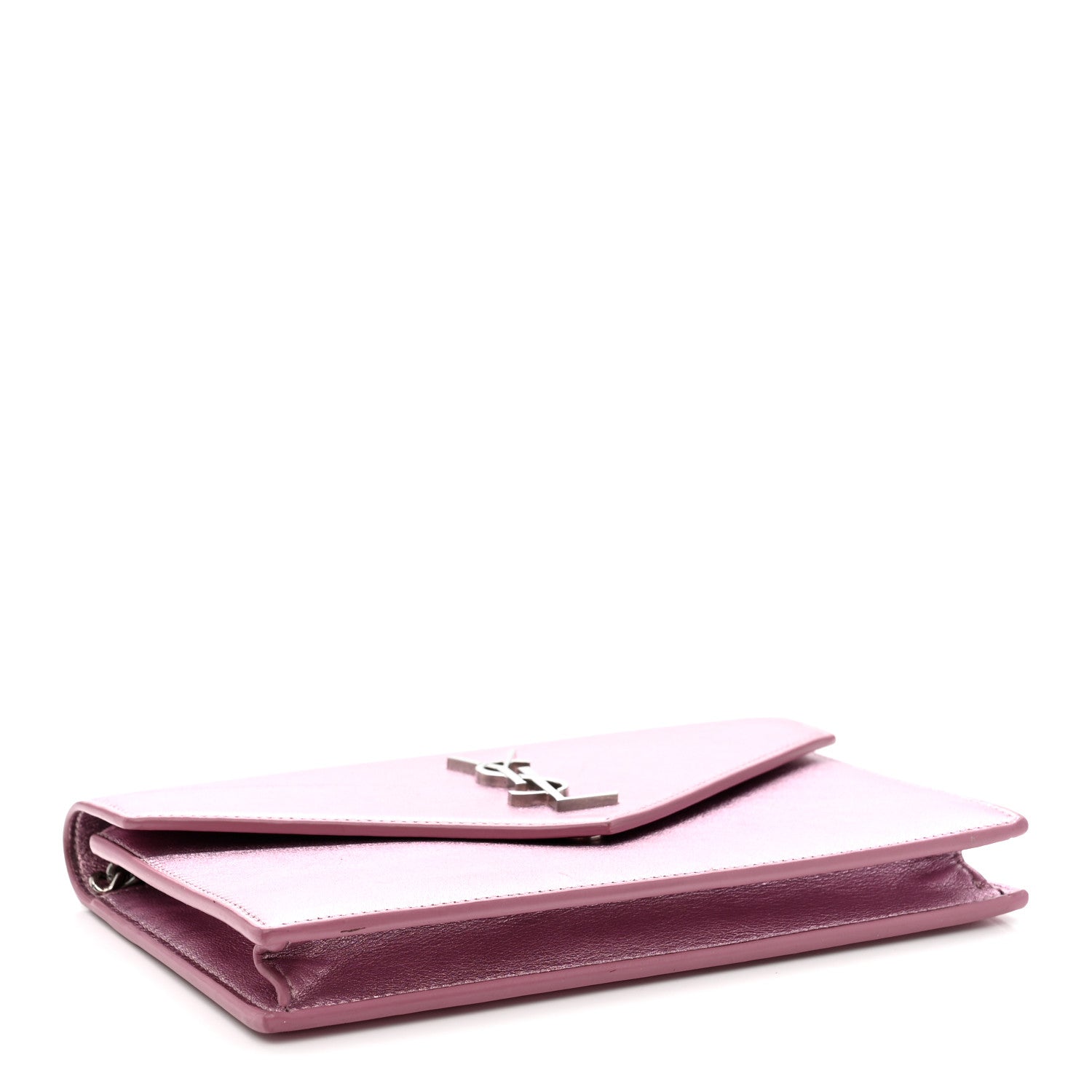 Metallic Calfskin Monogram Envelope Chain Wallet New Azalea