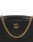 Dollar Calfskin Super Mini GG Marmont Chain Shoulder Bag Black