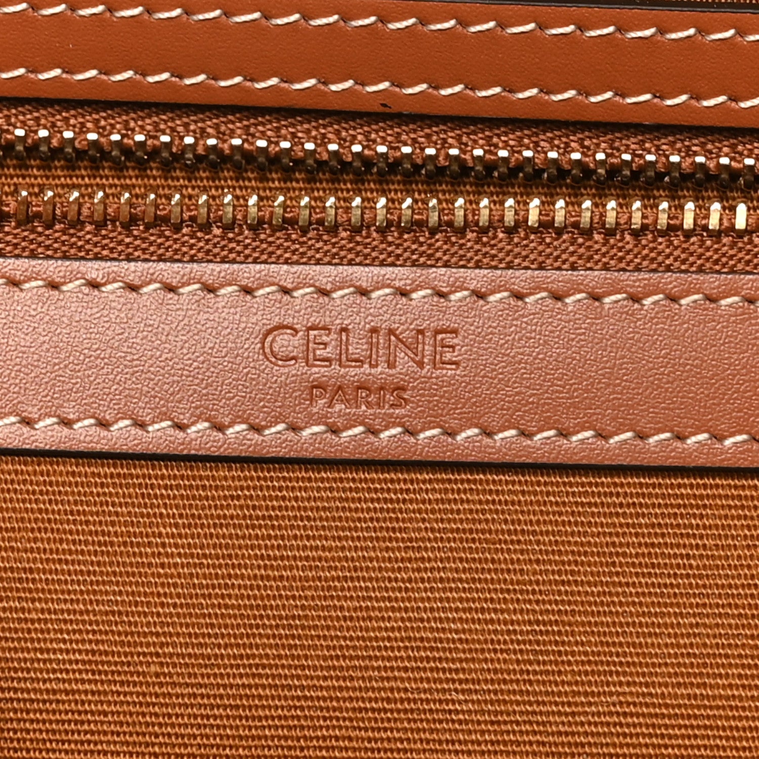 Triomphe Canvas Calfskin Medium Cabas Bag Tan