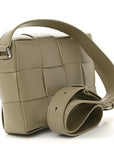 Lambskin Maxi Intrecciato Cassette Camera Bag Travertine