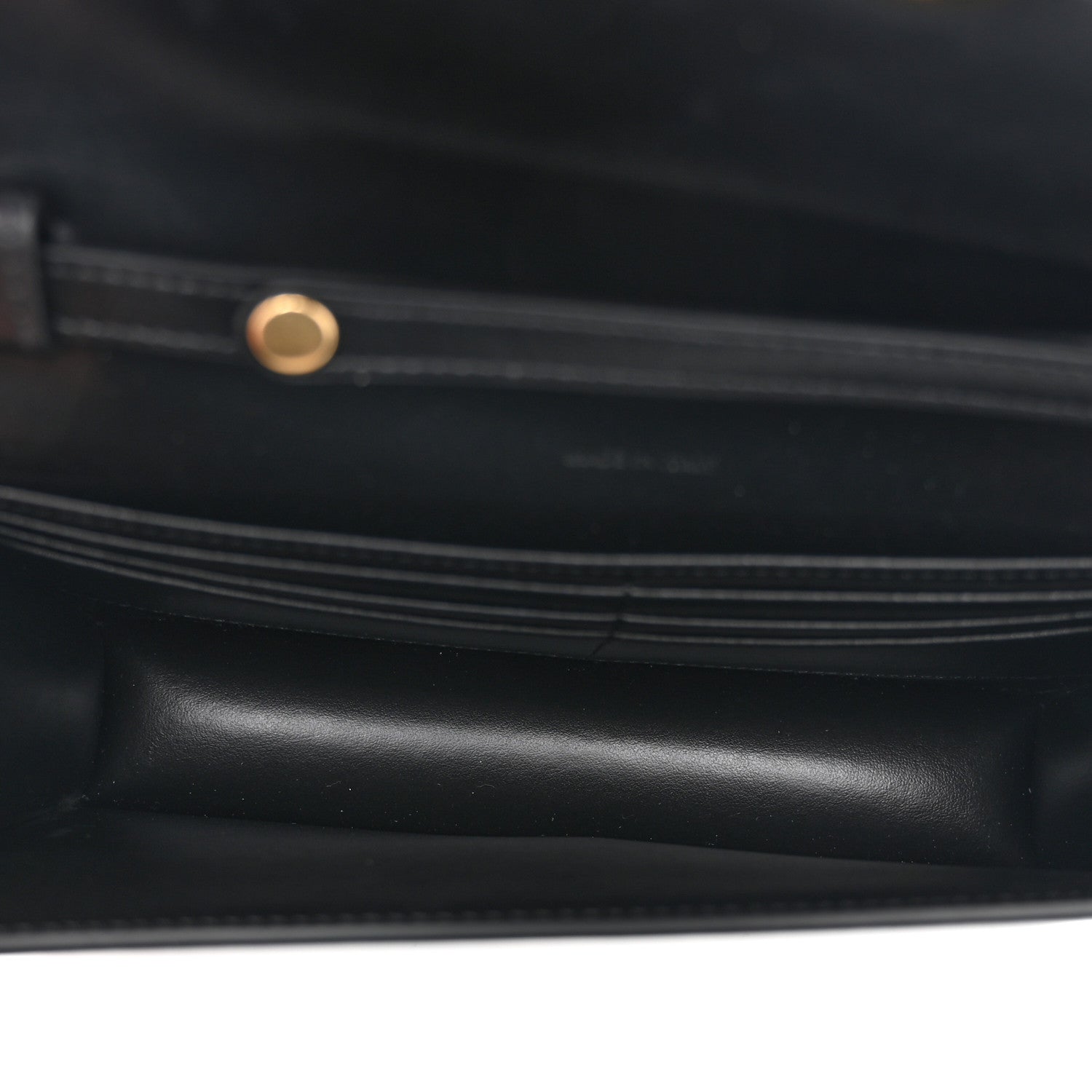 Shiny Calfskin Triomphe Margo Wallet on Chain Black