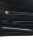 Shiny Calfskin Triomphe Margo Wallet on Chain Black