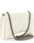 Crushed Calfskin Quilted Small Crush Chain Bag Optic White