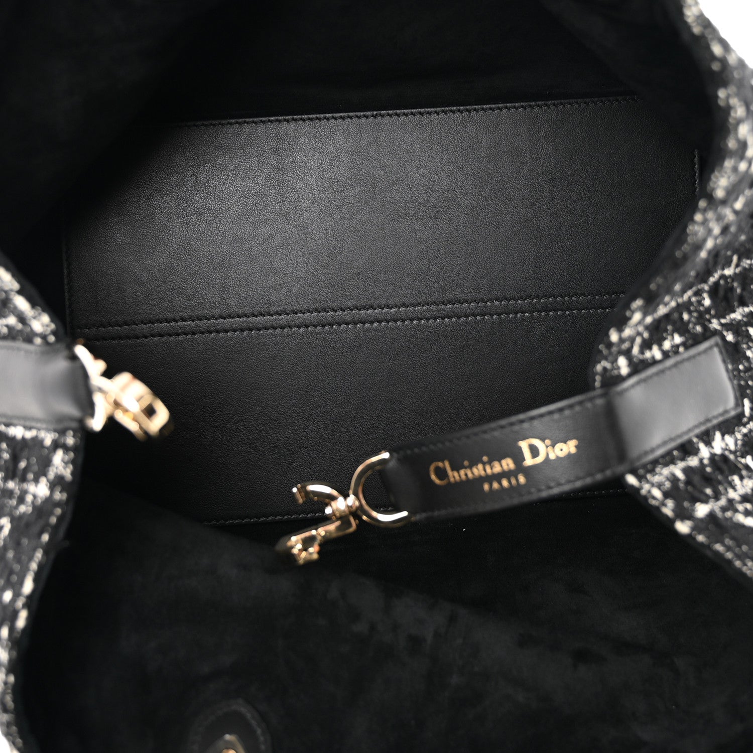 Calfskin Tweed Cannage Medium Toujours  Black White