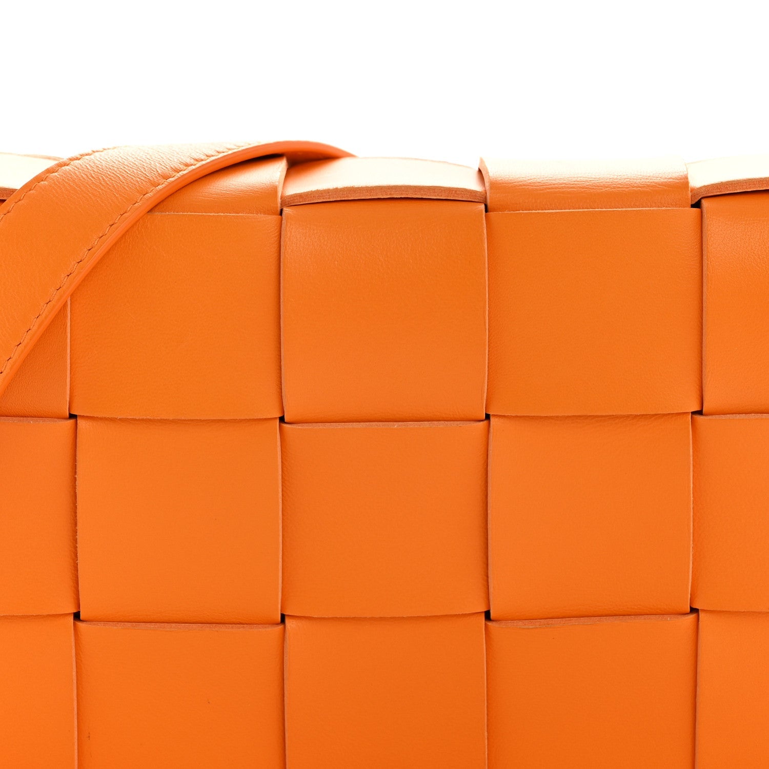 Nappa Maxi Intreccio Cassette Bag Tangerine