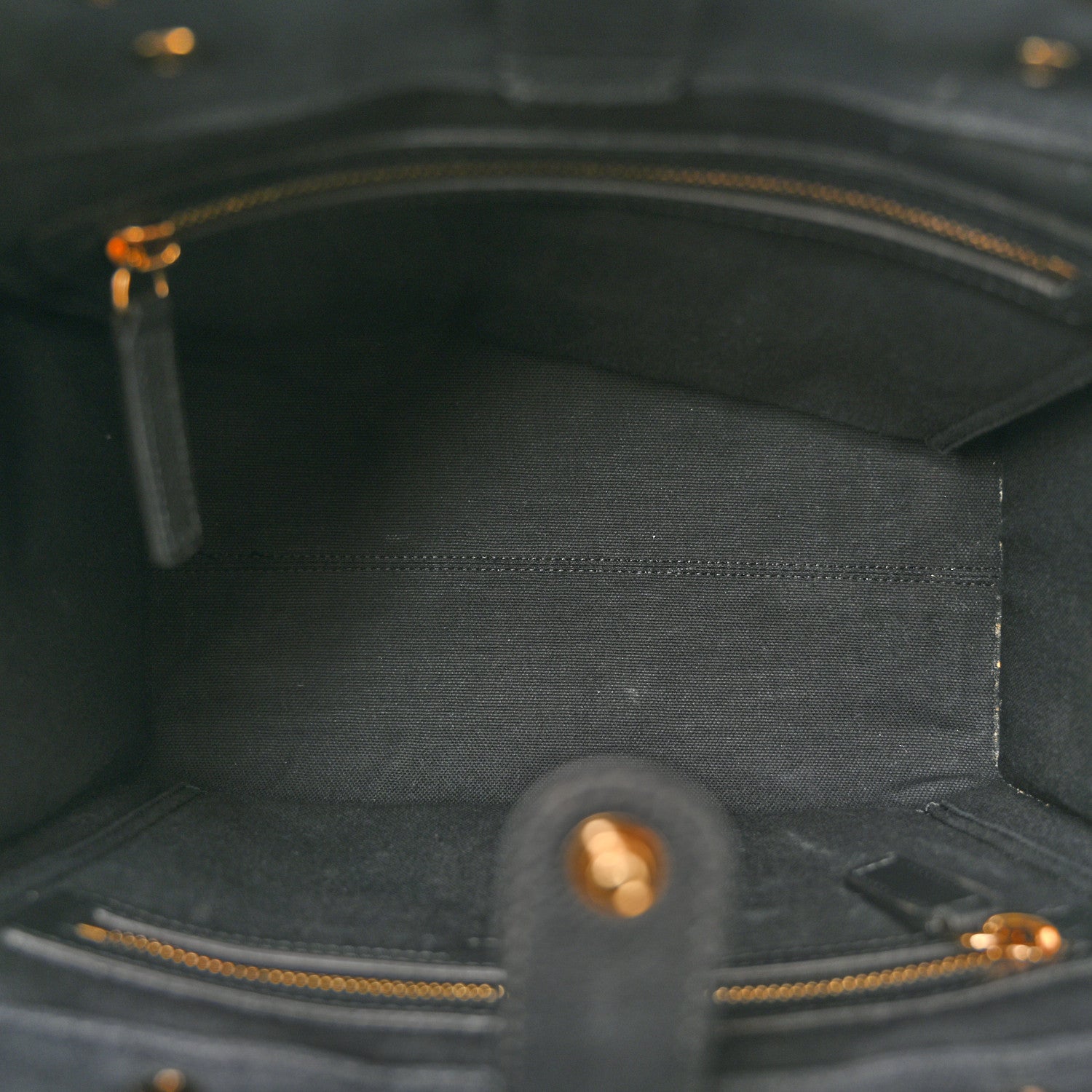 Canvas Calfskin La Medusa Small Tote Black