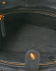 Canvas Calfskin La Medusa Small Tote Black