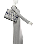 Canvas Embroidered Medium D1ORiviera Toile De Jouy Book Tote Blue
