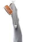 Shearling Calfskin Arcadie Top Handle Bag Cognac