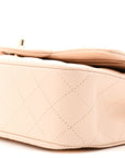 Caviar Quilted Medium Double Flap Beige
