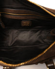 Suede Matelasse Large Arcadie Top Handle Bag Cocoa Brown