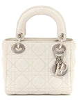 Lambskin Cannage Mini Lady D1OR White
