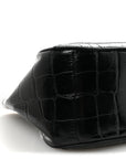 Calfskin Crocodile Embossed Small Greca Goddess Shoulder Bag