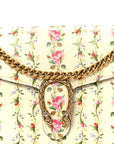Calfskin Floral Print Mini Dionysus Chain Wallet Ivory Pink