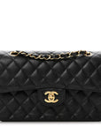 Caviar Quilted Small Double Flap Black