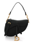 Grained Calfskin Saddle Bag With Strap Black