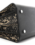 Grained Calfskin Embossed Python Small Sac De Jour Black
