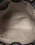 Striped Canvas Small Deauville Tote Dark Grey