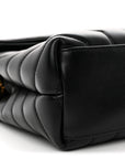 Calfskin Y Quilted Monogram Small Loulou Chain Satchel Black