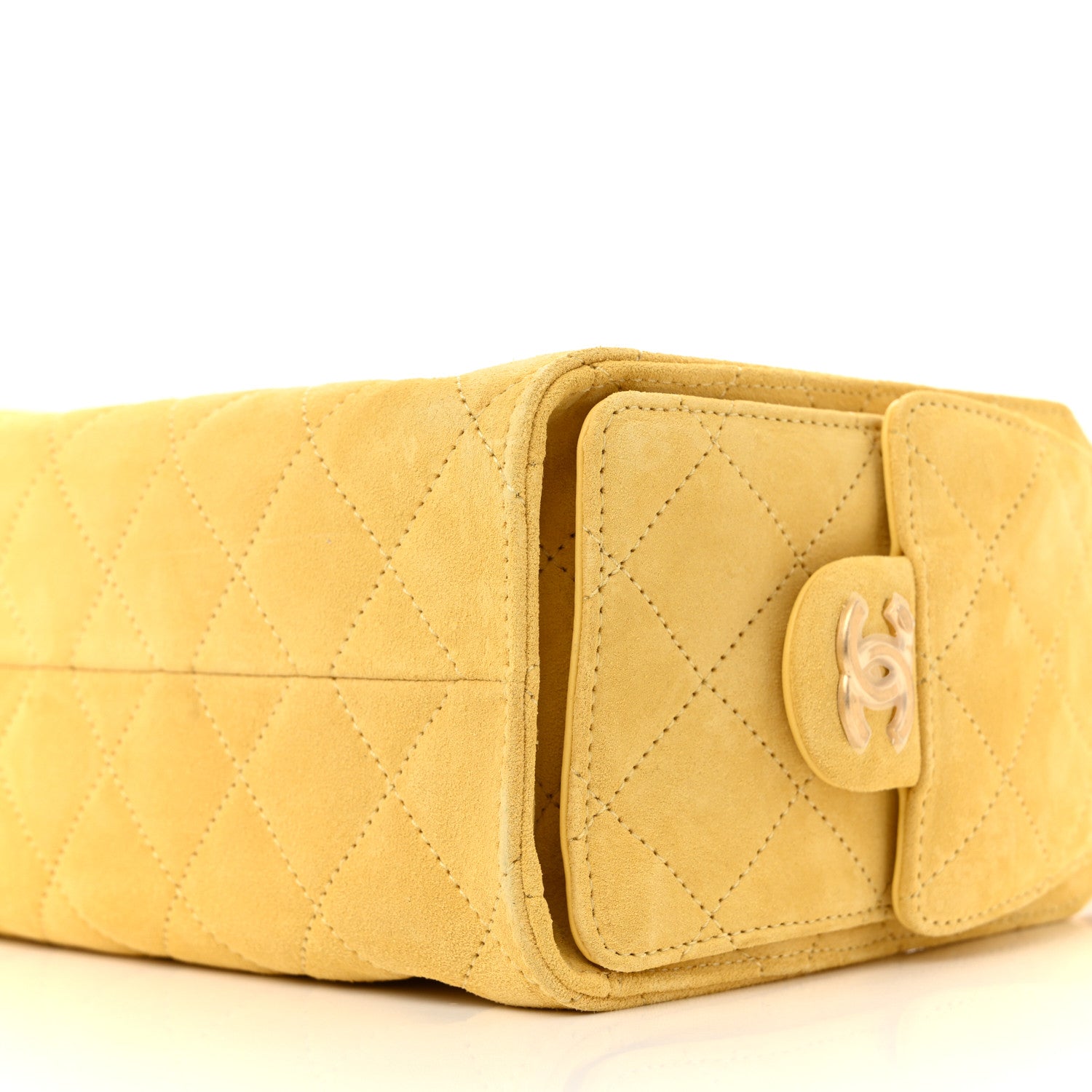 Suede Quilted Mini CHNL 25 Handbag Yellow