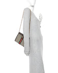 GG Supreme Monogram Web Small Ophidia Chain Shoulder Bag Brown
