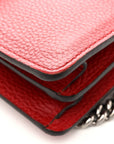 Dollar Calfskin Swarovski Crystal Small Dionysus Shoulder Bag Hibiscus Red